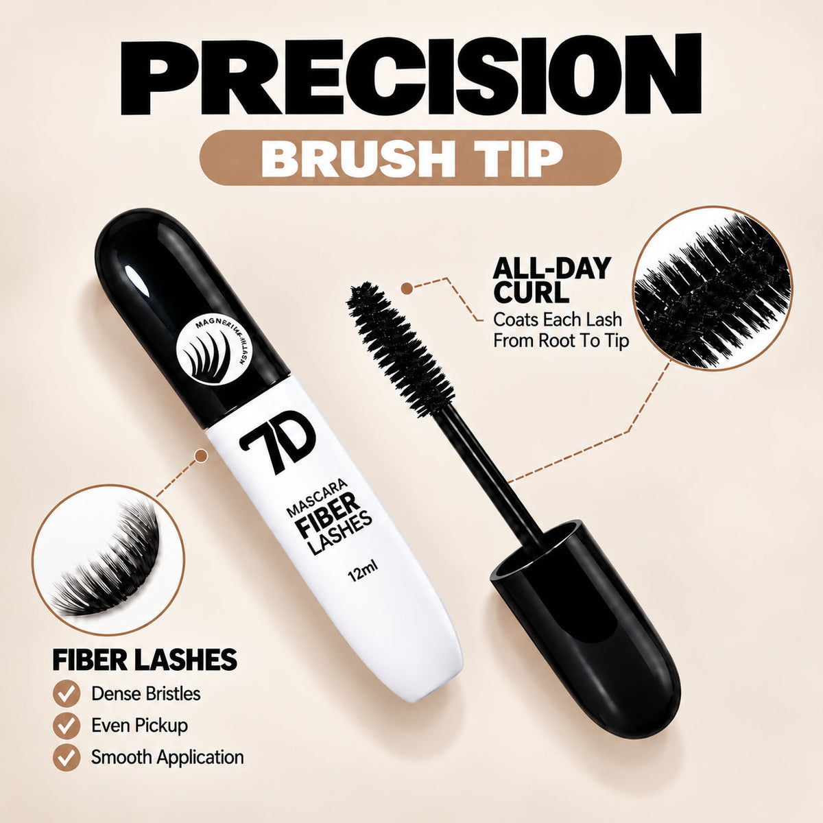 7D Silk Fiber Lengthening Mascara – Black