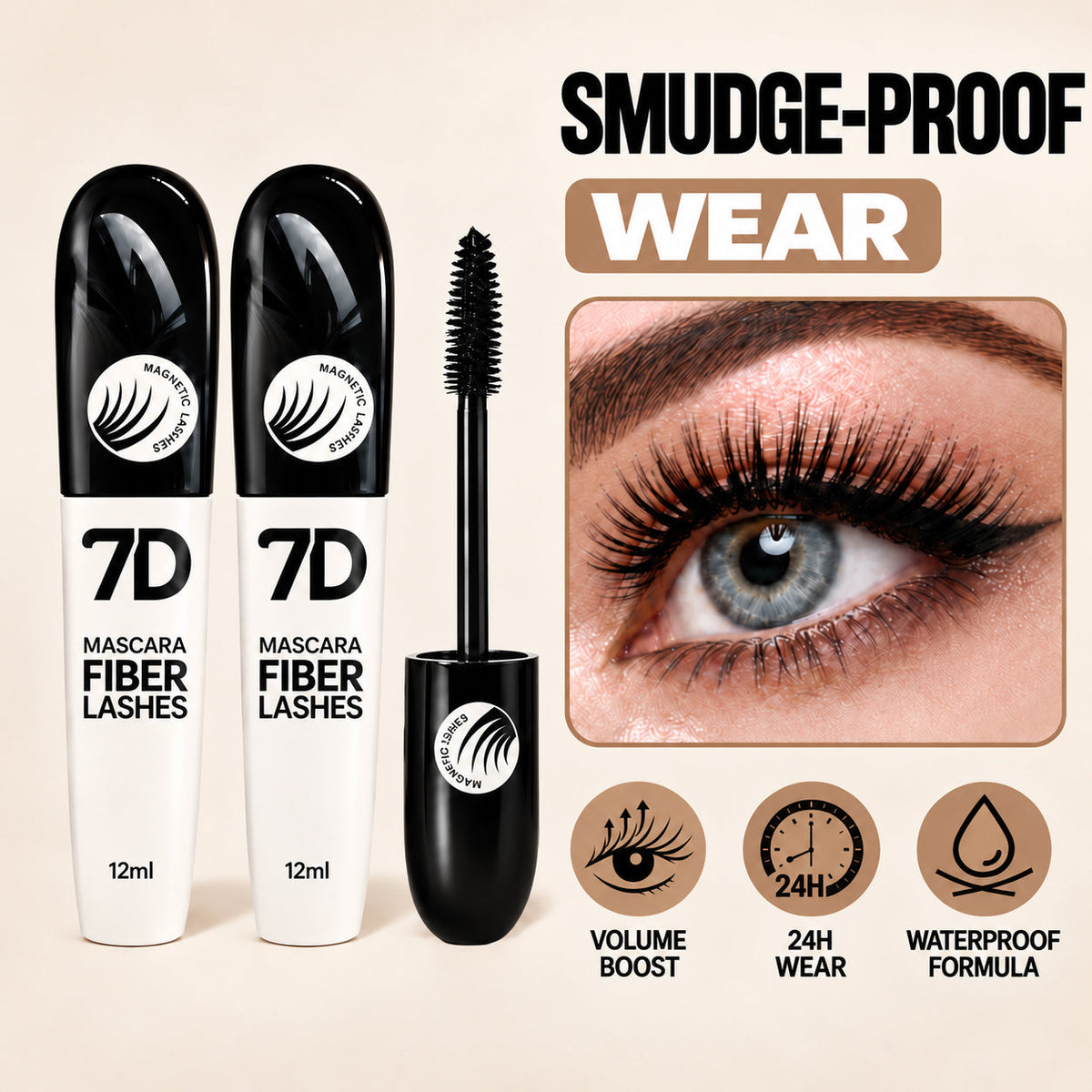 7D Silk Fiber Lengthening Mascara – Black