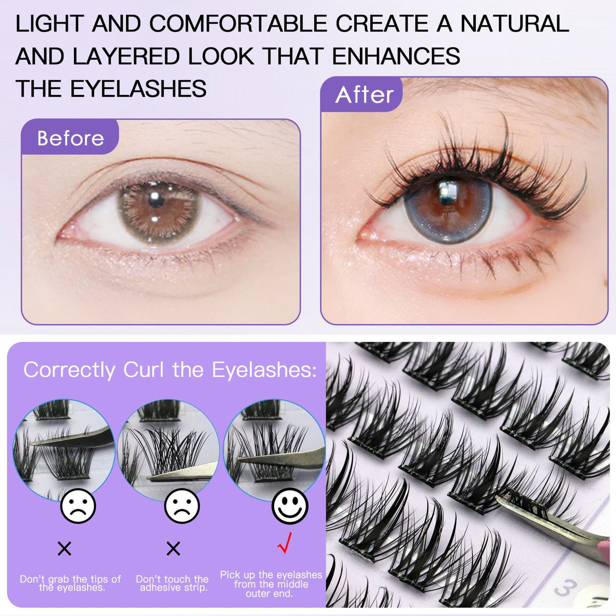 Lightweight Wispy Cluster Lashes