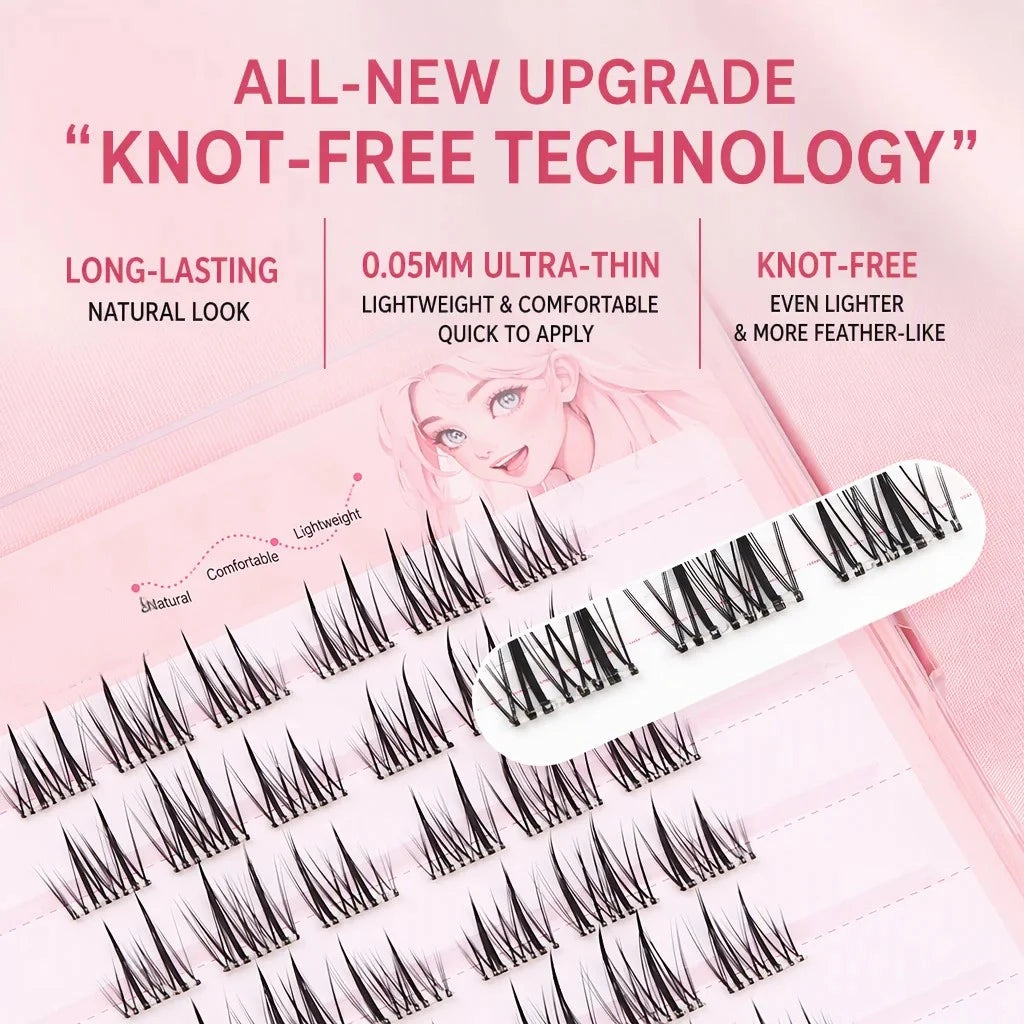 Flared Glue-Free Cluster Lashes