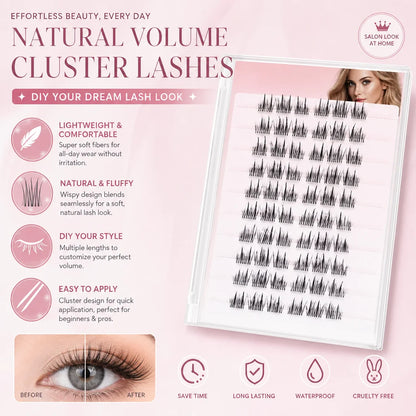 Flared Glue-Free Cluster Lashes